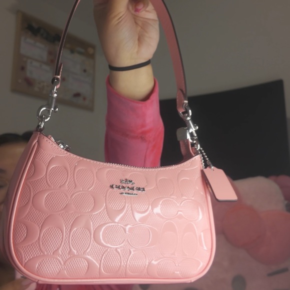 Coach Blush Pink Embossed Shoulder Bag